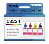 Kit de Recarga de Tinta de tóner Compatible C3224 para impresoras Lexmark C3224 C3326 MC3224 MC3326 C3224dw C3326dw C3426dw MC3224adwe MC3224dwe MC3224i MC3326adwe MC3326i MC3426i,4PCS-1500 Pages