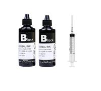 Kit de Recarga de Tinta Universal de 100 ml Compatible con Varios Cartuchos de Impresora 21 22 301 302 304 121 122 123 650 652 300 140 141 63 65 343 338(2 Black)