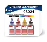Kit de Recarga de Tinta y tóner C3224 Compatible para impresoras Lexmark C3224dw C3326dw C3426dw MC3224adwe MC3224dwe MC3224i MC3326adwe MC3326i MC3426adw. Imprima con claridad,4PCS-3000 Pages