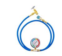 Kit de recarga, manguera de medición de recarga R134A, medidor de grifo, tubo de carga de refrigerante, tubos y conectores de aire acondicionado(144CM HOSE)