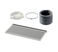 Kit de Recirculación Bosch DWZ1IT1I4 para Extractor, Filtro CleanAir, Adaptadores Universales, 4 Piezas, Blanco y Gris