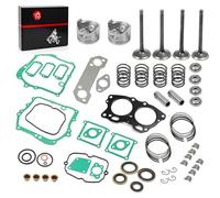 Kit de reconstrucción de pistón y anillo STD y junta y válvula de admisión de escape compatible con EZGO Fuji Robin 295cc EH29C 4 ciclos carrito de golf de gas MCI Engine 1991-2002