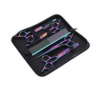 Kit de recortador de mascotas de acero inoxidable de 5 piezas tijeras de aseo para perros juego de tijeras de peluquería herramientas para cortar el cabello Tijeras de Perro Peluquería Profesional