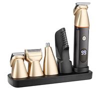 Kit de recortadora de barba 5 en 1 para hombre, recortadora de precisión, recortadora de pelo eléctrica impermeable, cortadora de pelo profesional para hombre, afeitadora corporal recargable, peluquería corporal, satisface todas tus necesidades diarias