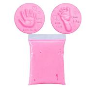 Kit de recuerdo de huellas de manos de bebé, kit de recuerdo para el cuidado del bebé, almohadilla de tinta para huellas dactilares, tono suave, espuma esponjosa, accesorios para niños (rosa)