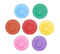 Kit de recuerdo de huellas de manos de bebé, kit de recuerdo para el cuidado del bebé, almohadilla de tinta para huellas dactilares, tono suave, espuma esponjosa, accesorios para niños (7 colores)