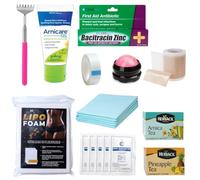 Kit de recuperación de cirugía de lipo (juego de 21 piezas) - Suministros de recuperación de liposucción cuidado postoperatorio | Rodillo de masaje 360, almohadillas ABD, espuma lipo, gel de