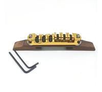 Kit de reemplazo de puente de guitarra Puente De Palisandro Para Guitarra Eléctrica Jazz Puente Con Cojinetes De Bolas Puente De Palisandro Debajo Del Puente(Gold)