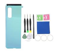 Kit de Reemplazo de Vidrio de Cubierta Trasera para Samsung Galaxy Z Fold SM F900, Reemplazo de Puerta de Cubierta de Vidrio de Cubierta Trasera con Cinta Preensamblada y (Plata)