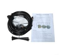 Kit de refrigeración por nebulización de agua para jardín y patio, sistema de pulverización ajustable para control de polvo y riego eficiente de plantas (juego de 9 metros, blanco, 6 m)