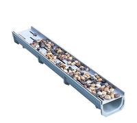 Kit de rejilla de drenaje de zanja para exteriores, 39.4 x 6.7 x 9.8 pulgadas, drenaje de canal eficiente para patios de adoquines, sistema de drenaje hundido, 60-100 cm para un agua eficaz