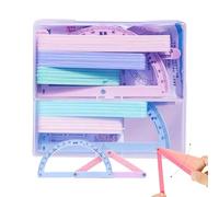 Kit de relatores, regla matemática para dibujo portátil, kit escolar de aprendizaje para estudiantes, estudiantes, dibujos, oficinas y carpinteros