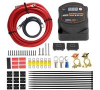 Kit de rele de carga dividida con pantalla LED, kit de separador de batería dual automatico 12V 140A, kit de relé sensible al voltaje, para auto, caravana, furgonetas, camión, SUV