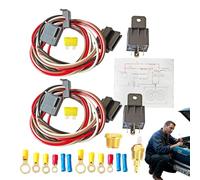 Kit de relé de ventilador, 12 V, 40 A, sistema de refrigeración automotriz con termostato, sensor de temperatura impermeable para motor, radiador y conducción de día lluvioso