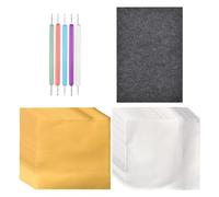 Kit De Relieve De Papel De Aluminio - Juego De Herramientas De Doble Cara, Fieltro Y Bolígrafos | Materiales De Artesanía Artística, Materiales De Pintura Y Creación De Postales Para Proyectos Cre