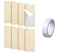 Kit de relleno de mortaja de bisagra de madera para reparación de marcos de puerta, incluye 8 placas de madera natural y 16 piezas de cinta de doble cara para un ajuste preciso (B)