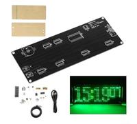Kit de reloj de proyecto electrónico con soporte de entrada de 5 V CC y función de visualización de temperatura para prototipado (verde)