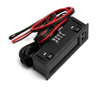 Kit de reloj de temperatura de voltímetro de coche 3 en 1, medidor de pantalla digital LED para salpicadero automático, sensor de temperatura interior y exterior, monitor eléctrico de vehículo CC 5-27