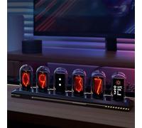 Kit de reloj de tubo Nixie LED RGB retro, diseño creativo que ofrece una hora precisa, función de alarma y pantalla personalizada (B)