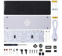 Kit de reloj digital electrónico con pantalla RGB, perfecto para aprender habilidades de soldadura y principios electrónicos (blanco)