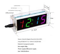 Kit de reloj DIY con tubo digital de temperatura y pantalla colorida DS1302, ensamblaje de sujeto de soldadura electrónico