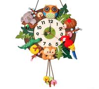 Kit de reloj hecho a mano con elementos decorativos de fieltro para construir expositores de pared únicos en hogares o salas educativas (bosques)