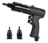 Kit de remachadora industrial, herramienta neumática neumática con cabezal de autobloqueo y ajuste de velocidad para remachado ciego y tuercas planas, solución de remachado eficiente