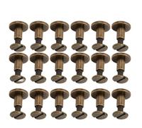 Kit de Remaches de Cabeza Plana Duradero para Encuadernación de Cuadernos con 50 Juegos de Remaches y Tornillos de Cobre Puro de 8 Mm, Ideal para Manualidades en Cuero, Or