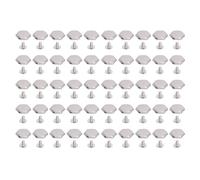 Kit de remaches de cuero de 50 piezas, clavo hexagonal con tornillos de ranura para encuadernación de suministros de artesanía en cuero de 15mm (Plata)