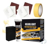 Kit de renovación de faros automáticos, 25 ml, fórmula de acción rápida, antiarañazos, pasta de pulido para faros | para coche, ATV y SUV, autocaravana, sedán, eliminación de capa de oxidación y color