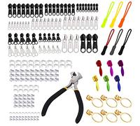 Kit de reparación con cremallera,piezas de reparación con cremallera con cremallera Instalación del alicates,Extensión de cremallera para reparar la bolsa,chaquetas,equipaje,mochilas,bolsos