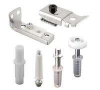 Kit de reparación de 6 piezas para puertas plegables con pivotes superiores de metal, ruedas guía y soportes adecuados para acordeón y granero para puertas plegables