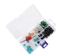 Kit surtido de herramientas de extracción de núcleo de válvula de aire acondicionado automático (10 núcleos de válvula + 50 juntas de manguera + 10 válvulas + 1 herramienta de extracción)