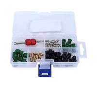 Kit de reparación de aire acondicionado de coche de 71 piezas, kit de núcleo de válvula de aire acondicionado de coche herramienta de reparación de CA automática + núcleos de válvula de 10 piezas + ju