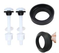 Kit de reparación de asiento de inodoro con tornillos fuertes para un ajuste seguro, juego de herrajes de plástico y goma, color blanco