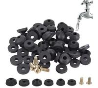 Kit de reparación de babero de manguera, kit de reparación de grifo para exteriores de 48 piezas con arandelas de goma planas y biseladas para fugas