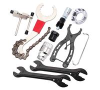 Kit de reparación de bicicletas de acero alto con extracción de cassette, interruptor de cadena, alicates, extractor de manivela, herramienta de rueda libre, removedor de pedalier, llave de radios y