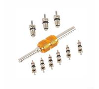 Kit de reparación de CA automotriz de 9 piezas de núcleos de válvula más 1 herramienta de extracción para reemplazo y mantenimiento de sistemas de aire acondicionado en automóviles con 134 A