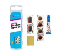 Kit de reparación de cámaras de carretera Airtite - caja de 4 parches 18mm + 2 parches 28x18mm + pegamento 5g + papel pómez con instrucciones Weldtite TU