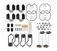 Kit de reparación de carburador de 64 piezas para modelos automáticos de motocicleta Cb750a 1976 1977 1978, incluyendo bolas flotantes, agujas, válvulas, resortes y sellos, color plateado