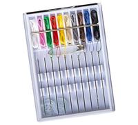 Kit de reparación de costura, Kit de costura de solución rápida - 10 colores personal básico de aguja prehesp con enhebrado,Accesorios de bordado con botón pin para mamá, mujeres, hombres
