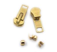 Kit de reparación de cremallera - #10 resistente YKK Brass Jacket Zipper Sliders con topes superiores incluidos - Elige tu cantidad - Fabricado en los Estados Unidos (2)