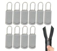 Kit de reparación de cremalleras, lengüeta para tirar de la cremallera, Juego de cremalleras de repuesto para mochila, Accesorios para tiradores de mochila, 10 piezas de repuesto deslizantes con crema