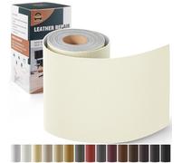 Kit de Reparación de Cuero para Muebles, Parche de Reparación Autoadhesivo 10x160 cm, Cuero Adhesivo Para Tapizar para Asientos de Automóviles, Sofás, Sofás para Sillas Marfil blanco