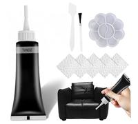 Kit de reparación de cuero, relleno de cuero de 20 ml y gel reparador de vinilo para asientos de automóvil, muebles, chaquetas, zapatos |.Fácil reparación DIY para rayones, grietas y desgarros, negro