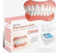 Kit de reparación de dientes, dentaduras postizas para mujeres y hombres, dentaduras postizas de silicona superior e inferior, arregla tu sonrisa en casa en cuestión de minutos, dientes falsos y