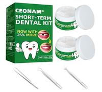 Kit de reparación de dientes - Kit de cuentas de repuesto temporales de dientes falsos de 60 g con 3 pinzas dentales herramientas para la restauración temporal de dientes perdidos y rotos dentaduras
