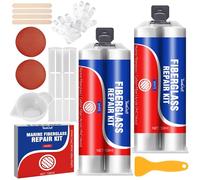 Kit de Reparación de Fibra de Vidrio Marino Blanco, 100ml Kit Fibra de Vidrio Y Resina, Kit Reparacion Plato Ducha Resina para Barcos, para Scratche, Grieta, Agujero, Marine Fiberglass Repair Kit