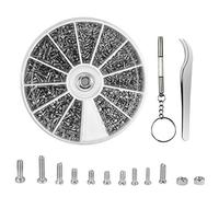 Kit de Reparación de Gafas 1000 PCS Tornillos Tuercas Surtido Kits Tornillos y Tuercas de Acero Inoxidable con Destornillador y Pinza Kits de Tornillo Pequeño para Gafas/Gafas de Sol/Reloj