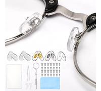 Kit de Reparación de Gafas, 25 Pares Almohadillas de Nariz para Gafas Silicona Enroscables, Almohadillas Nasales para Gafas, con Tornillos Pinzas y Paño de Limpieza